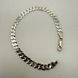 ~7.25" Thick cuban link bracelet, marked sterling silver and italy!